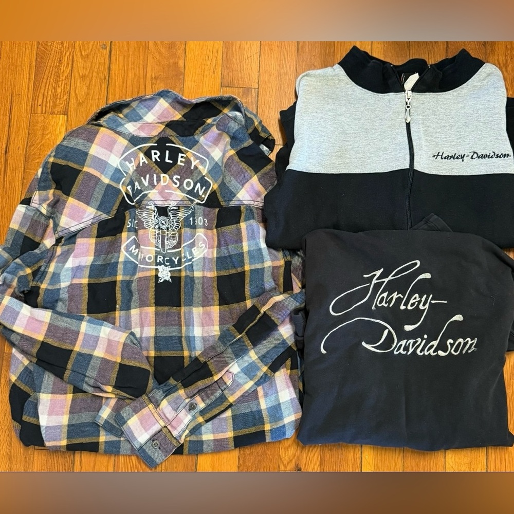 Harley-Davidson Plaid Shirt and Logo Sweatshirts